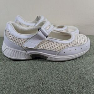 Orthofeet Bristol Mary Jane Orthopedic Shoes White Mesh Woman's Size 9 Wide 854